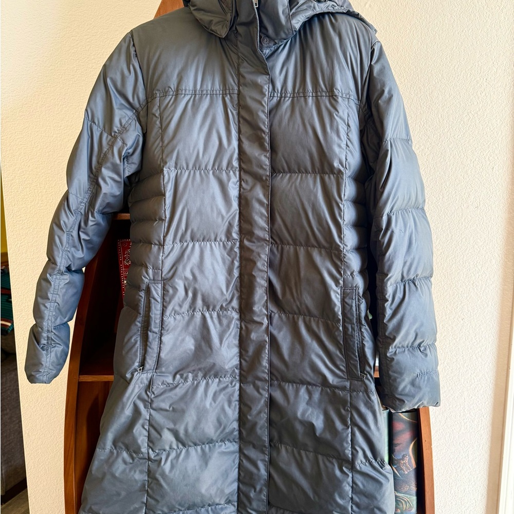 Patagonia Gray Quilted Long Puffer Coat